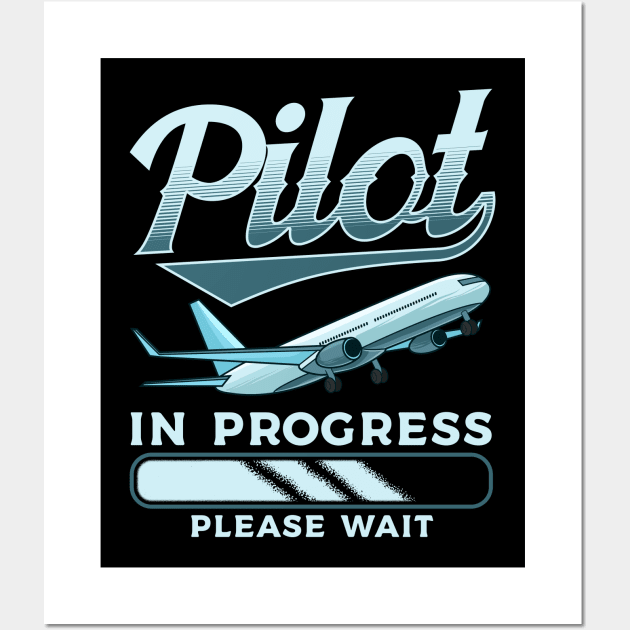 Funny Pilot In Progress Please Wait Airplane Pilot Wall Art by theperfectpresents